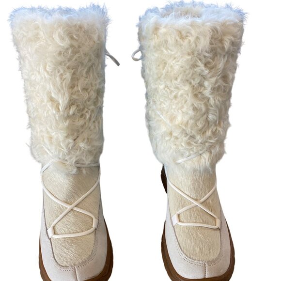 NWT PAJAR Italian Handcrafted Fur Ski Snow Boots 40 Off White -20C MSRP$495 - Picture 3 of 14